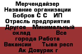 Мерчендайзер › Название организации ­ Бобров С.С., ИП › Отрасль предприятия ­ Другое › Минимальный оклад ­ 17 000 - Все города Работа » Вакансии   . Тыва респ.,Ак-Довурак г.